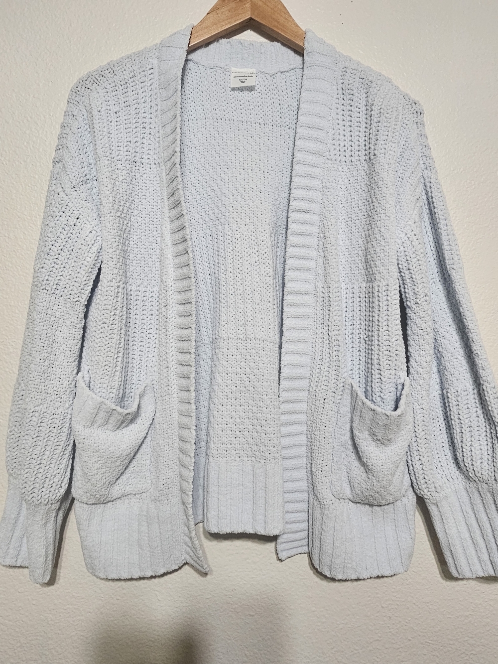 abercrombie kids Pale Blue Chunky Open-Front Cardigan